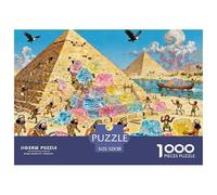 Construcción de pirámides en Egipto Antiguo Puzzle De Madera Impermeable Puzzles De 1000 Piezas Regalos para Adultos Imposible Rompecabezas Juegos Educativos