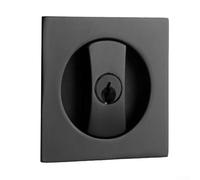 Construcción de puerta de bolsillo cuadrada para llave de baño, dormitorio, color negro / bru puerta corredera, cerradura de aleación de zinc, privacidad mate (negro)