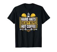 Construcción Hard Hats Heavy Reps Café Caliente Diversión Camiseta