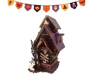 Construcciones Castillo embrujado | Decoración de casa encantada | Centro de Mesa 3D Iluminado con de Terror para Comedor, casa, Fiesta, Granja Vacaciones