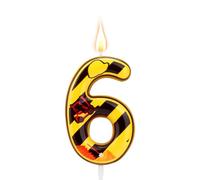 Construction Birthday Candle, Happy Birthday Number Candles Construction Cake Topper for Construction Theme Birthday Party Supplies Decorations (Number 6)