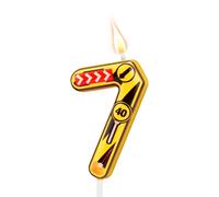 Construction Birthday Candle, Happy Birthday Number Candles Construction Cake Topper for Construction Theme Birthday Party Supplies Decorations (Number 7)