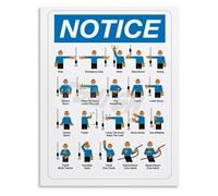 Construction Crane Hand Signals Training Poster Rigging Safety Chart Wall Art Decor