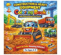 Construction & Heavy Equipment Coloring Book: Fun and Educational Coloring Pages with Bulldozers, Excavators, Dump Trucks, Cranes, and More for Kids ... Emergency and Farming Vehicles!)