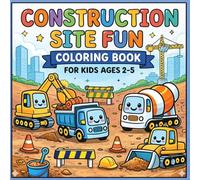Construction Site Fun Coloring Book for Kids Ages 2-5: Easy and Cute Trucks, Diggers and Bulldozers with Simple Bold Pages for Toddlers and Preschool Boys (Cute & Easy Coloring Books for Kids)