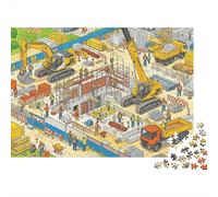 Construction Site Puzzle 1000 Piezas Reciclado Pixel Art Puzzles for Chico & Chica Padre-Hijo Juego Accesorios Developing Chico & Chica‘s Intelligence Educativo 52x38cm/1000pcs
