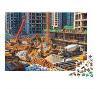 Construction Site Puzzles for Personas Mayores 1000 Piezas Reciclable Urban Build Puzzles Accesorios para Juego de Puzzle Imposible Difícil y Desafiante Activity 52x38cm/1000pcs