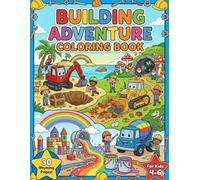 Construction Truck Coloring Book for Kids Ages 4-6: Fun Excavators, Bulldozers and Cement Mixers with Easy Rhymes for Preschool and Kindergarten Boys & Girls