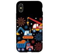 Construction Trucks Día de la Independencia Patriótica 4 de Julio Carcasa para iPhone X/XS