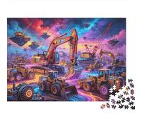 Construction Vehicle Jigsaw Puzzles 1000 Pieces Recycled Material Cyberpunk Style Adult Jigsaws Desarrolla la Inteligencia de los Niños Parent Child Game Activity 38x26cm/1000pcs