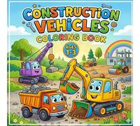 Construction Vehicles Coloring Book Ages 1-3: Cute and Easy Construction Trucks with Cement Mixer, Dump Trucks and Building Site Scenes | Big Simple ... for Toddlers (Big Construction Machines)