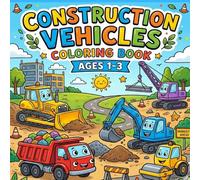 Construction Vehicles Coloring Book for Kids Ages 1-3: Big Bulldozers, Dump Trucks, Cement Mixers & Road Rollers | Easy and Simple Coloring Book with ... for Toddlers (Big Construction Machines)