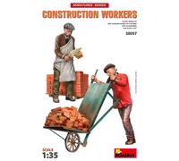 Construction Workers Con Accesorios Figura 1 :3 5 Plástico Modelo Kit Miniart