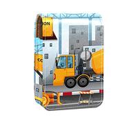 Construction Works Along the Street - Estuche portátil para pintalabios para viajes, mini caja de almacenamiento de lápiz labial con espejo para mujeres y mujeres, bolsa de cosméticos de cuero, Varios colores, 9.5x2x7 cm/3.7x0.8x2.7 in