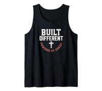 Construido Diferente impulsado por Cristo Cristiano Filipenses 4:13 Camiseta sin Mangas