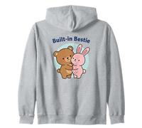 Construido en Mejor Amigo Lindo Oso Conejito Hermano Sudadera con Capucha