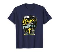 Construido por la Gracia, guiado por un propósito, diseño de fe Cristiana Camiseta