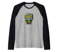 Construido por la Gracia, guiado por un propósito, diseño de fe Cristiana Camiseta Manga Raglan