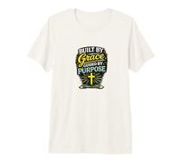 Construido por la Gracia, guiado por un propósito, diseño de fe Cristiana Camiseta Premium