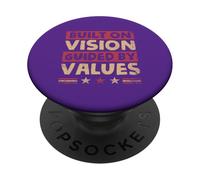 Construido sobre la visión, guiado por valores PopSockets PopGrip Adhesivo