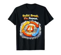 Construir Break Fix Repeat - Funny Programmer Dev Cycle Art Camiseta