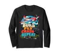 Construir Fly Crash Repeat RC Avión Hobby Pilot Manga Larga