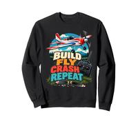 Construir Fly Crash Repeat RC Avión Hobby Pilot Sudadera