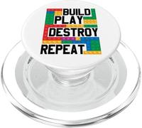 Construir Jugar Destruir Repetir Bloque Construyendo Ladrillos Constructor Niño PopSockets PopGrip para MagSafe