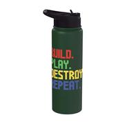 Construir Jugar Destruir Repetir Bloque Divertido Constructor De Ladrillos De Construcción Stainless Steel Insulated Water Bottle