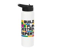 Construir Jugar Destruir Repetir Constructor de Ladrillos Bloque de Stainless Steel Insulated Water Bottle