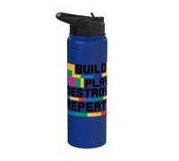 Construir Jugar Destruir Repetir Constructor de Ladrillos Bloque de Stainless Steel Insulated Water Bottle