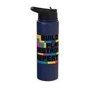 Construir Jugar Destruir Repetir Constructor de Ladrillos Bloque de Stainless Steel Insulated Water Bottle