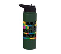 Construir Jugar Destruir Repetir Constructor de Ladrillos Bloque de Stainless Steel Insulated Water Bottle