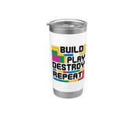 Construir Jugar Destruir Repetir Constructor de Ladrillos Bloque de Vaso térmico de acero inoxidable de doble pared