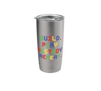 Construir Jugar Destruir Repetir Kid Block Building Ladrillo Constructor Vaso térmico de acero inoxidable de doble pared