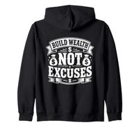 Construir Riqueza, no Excusa motivación por Dinero Sudadera con Capucha