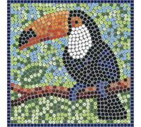 Construye un mosaico real con nuestro kit de mosaico de bricolaje para adultos, tucán cuadrado de 20 cm