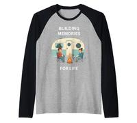 Construyendo Recuerdos para la Vida Camping Diversión al Aire Libre Camiseta Manga Raglan