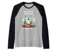 Construyendo Recuerdos para la Vida Camping Diversión al Aire Libre Camiseta Manga Raglan