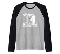 Construyendo una Obra Maestra Embarazo Construcción Grúa Corazón Camiseta Manga Raglan