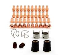 Consumibles de plasma, 48pcs CB70 Accesorios de Antorcha de Plasma para Eastwood para VERSA Cut 60A Electrodo Consejos Boquillas Anillos Remolino Cubiertas
