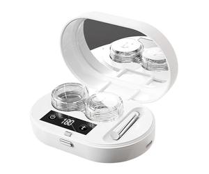 Contact Lens Cleaner Machine - 3 Modes Fully Automatic Washer | Rechargeable Eye Contact Cleaner with Mirror for Men, Women, Students, Apartment, Dormitory, School, Office, Bedroom, Living Room, Home,