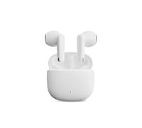 Contact Twins Nano Auriculares Inalámbricos con tecnología TWS (True Wireless Stereo), Auriculares Ligeros y Minimalistas con hasta 19 Horas de autonomía, Blanco