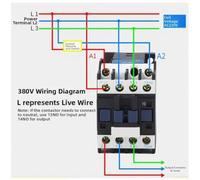 Contactor AC 12A 220V para 1p con Contacto Auxiliar Contactor(CJX2-1210 AC 380V)