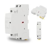 Contactor AC de 2 Polos 2P 20A con 1 Normalmente Abierto y 1 Normalmente cerrado. Contactor AC de 2 Polos para Montaje en Carril DIN. AC 1 NA y 1 NC para Hogar, Carril DIN,
