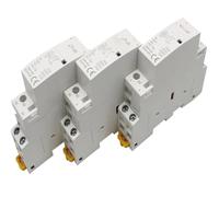 Contactor CA modular for casa, hotel, 2 polos, 220 V, 230 V, 16 A/20 A/25 A/1 NA/1 NC, 2 NA/2 NC, 50/60 Hz, montaje en riel DIN(16A,2NC_12V)