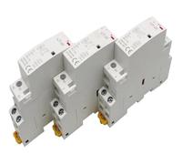 Contactor CA modular for casa, hotel, 2 polos, 220 V, 230 V, 16 A/20 A/25 A/1 NA/1 NC, 2 NA/2 NC, 50/60 Hz, montaje en riel DIN(25A,1NO1NC_220V)