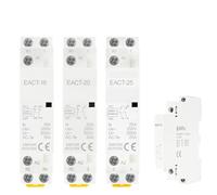 Contactor CA modular for hogar, montado en riel DIN, 2P, 16A, 20A, 25A, 2NO, 2NC, 1NO, 1NC, CA 220V, CA 230V, 50/60Hz, for casas inteligentes, hoteles.(Auxiliary 2NO)