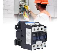 Contactor de CA 220V/380V, Bobina Cjx2-3210 Normalmente Abierta Contactor de Potencia de Circuito de Ac 3Polos 220V 32A Contacto de Aleación de Plata, para Control de Relé de Distribución de Energía