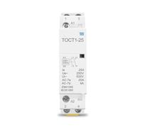 Contactor de CA doméstico 2 polos, 25 A, 220 V/230 V, 50/60 Hz, for riel DIN, 110, 230 y 24, 1 unidad(24V,1NC)